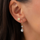 Beaded Sunburst Heart Studs