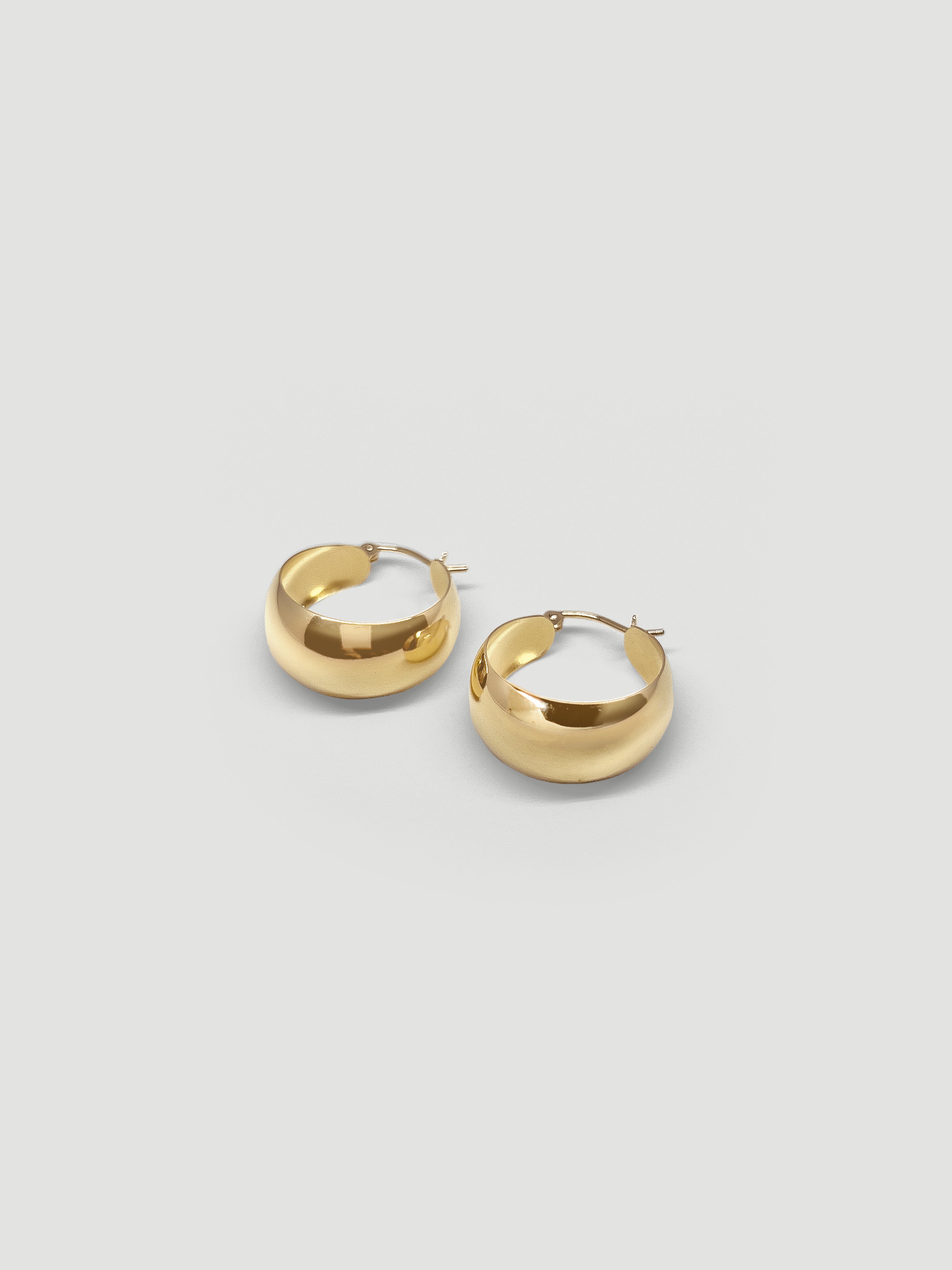 alliciante 14k gold dome hoops earrings huggies chunky