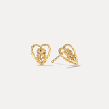 Rosy Heart Studs