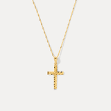 Diamond Cut Cross Necklace