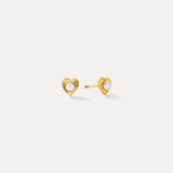 Sunburst Pearl Heart Stud