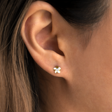 Solitaire Flower Studs