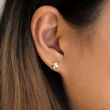 Solitaire Flower Studs