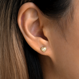 Beaded Sunburst Heart Studs