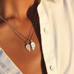 alliciante 14k gold two te amo bff friendship heart necklaces