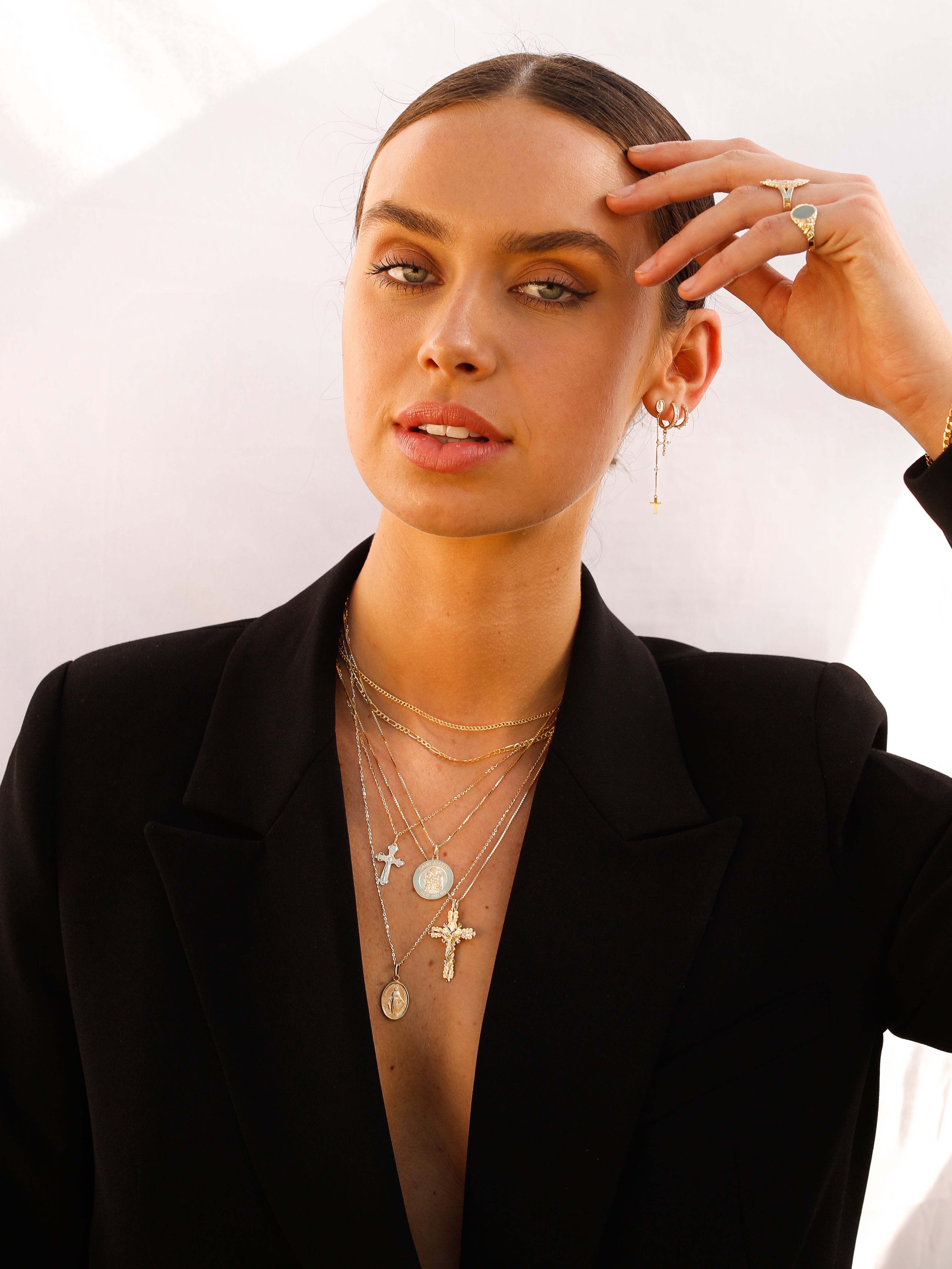 alliciante 14k gold necklaces stack