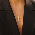 14k gold cross pendant crucifix jesus necklace stack jewelry alliciante