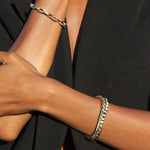 alliciante 14k gold bold link miami chain bracelet