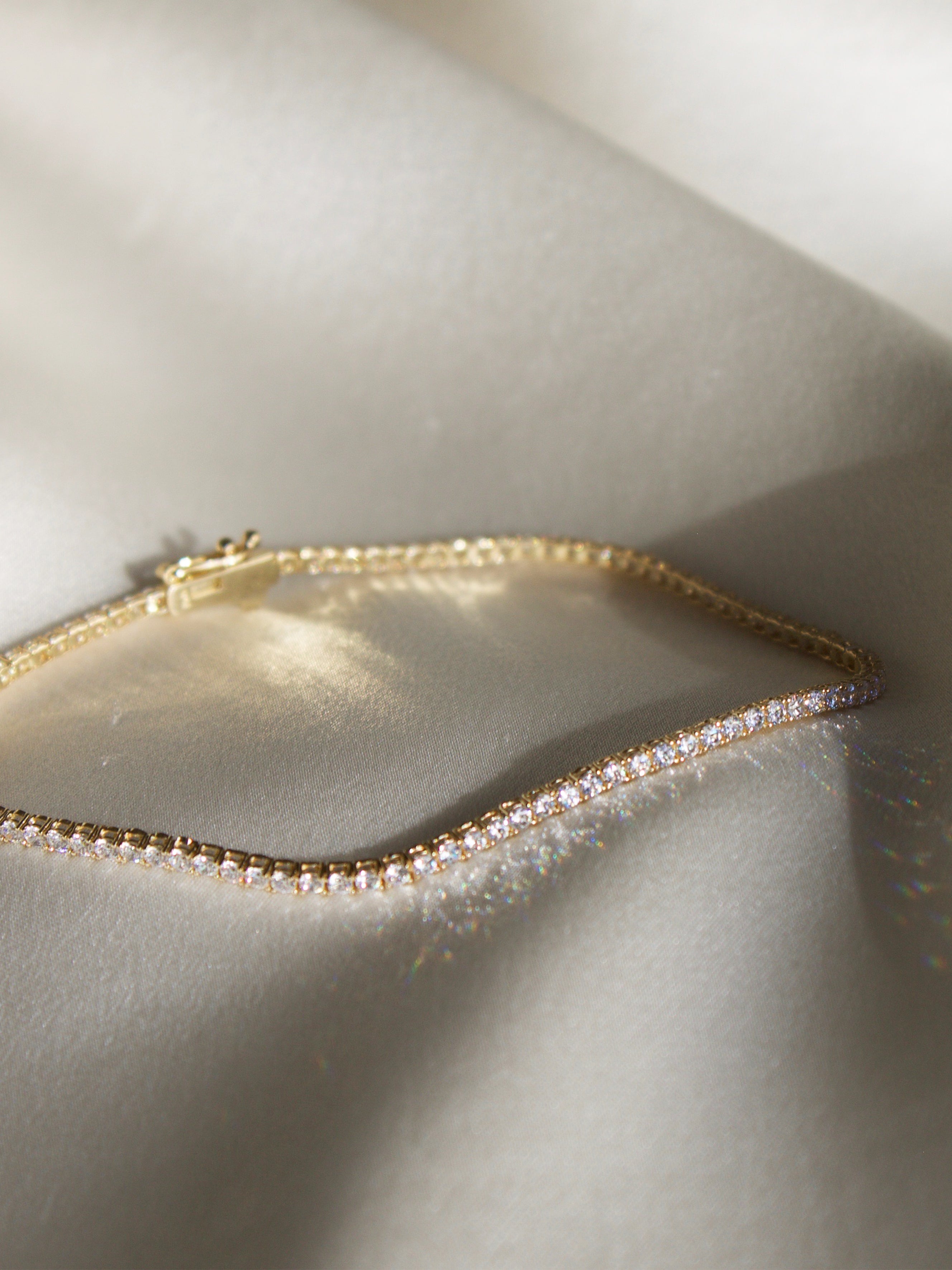 alliciante 14k gold the bling band tennis bracelet cubic zirconia