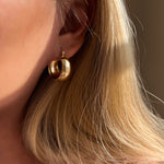 alliciante 14k gold dome hoops earrings huggies chunky