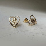 Rosy Heart Studs