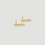 alliciante 14k gold bar studs earrings