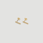 alliciante 14k gold bar studs earrings