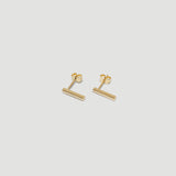 alliciante 14k gold bar studs earrings