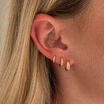 alliciante 14k gold basic huggies trio stack