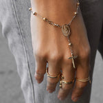 alliciante 14k gold rosary bracelet