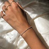 alliciante 14k gold the bling band tennis bracelet cubic zirconiaand ring stack