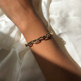 alliciante 14k gold bold link chain bracelet