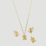 alliciante 14k gold the framed initial pendant necklace