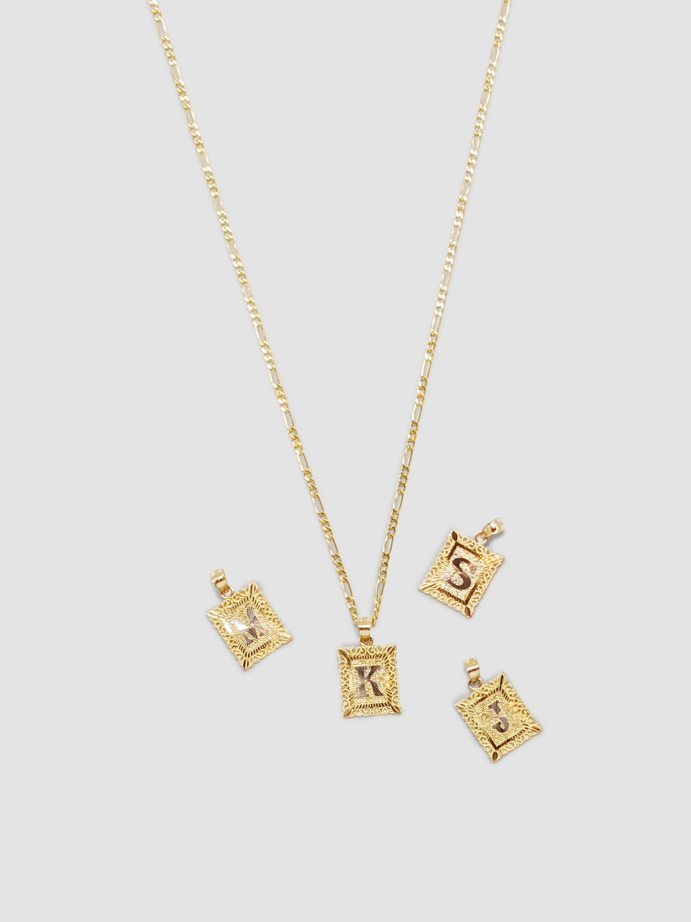 alliciante 14k gold the framed initial pendant necklace
