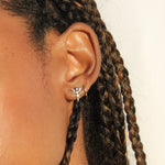 alliciante 14k gold cherub studs earrings