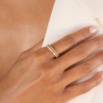 alliciante 14k gold the bling band cubic zirconia ring