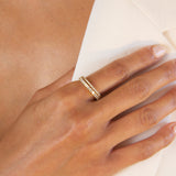 alliciante 14k gold the bling band cubic zirconia ring