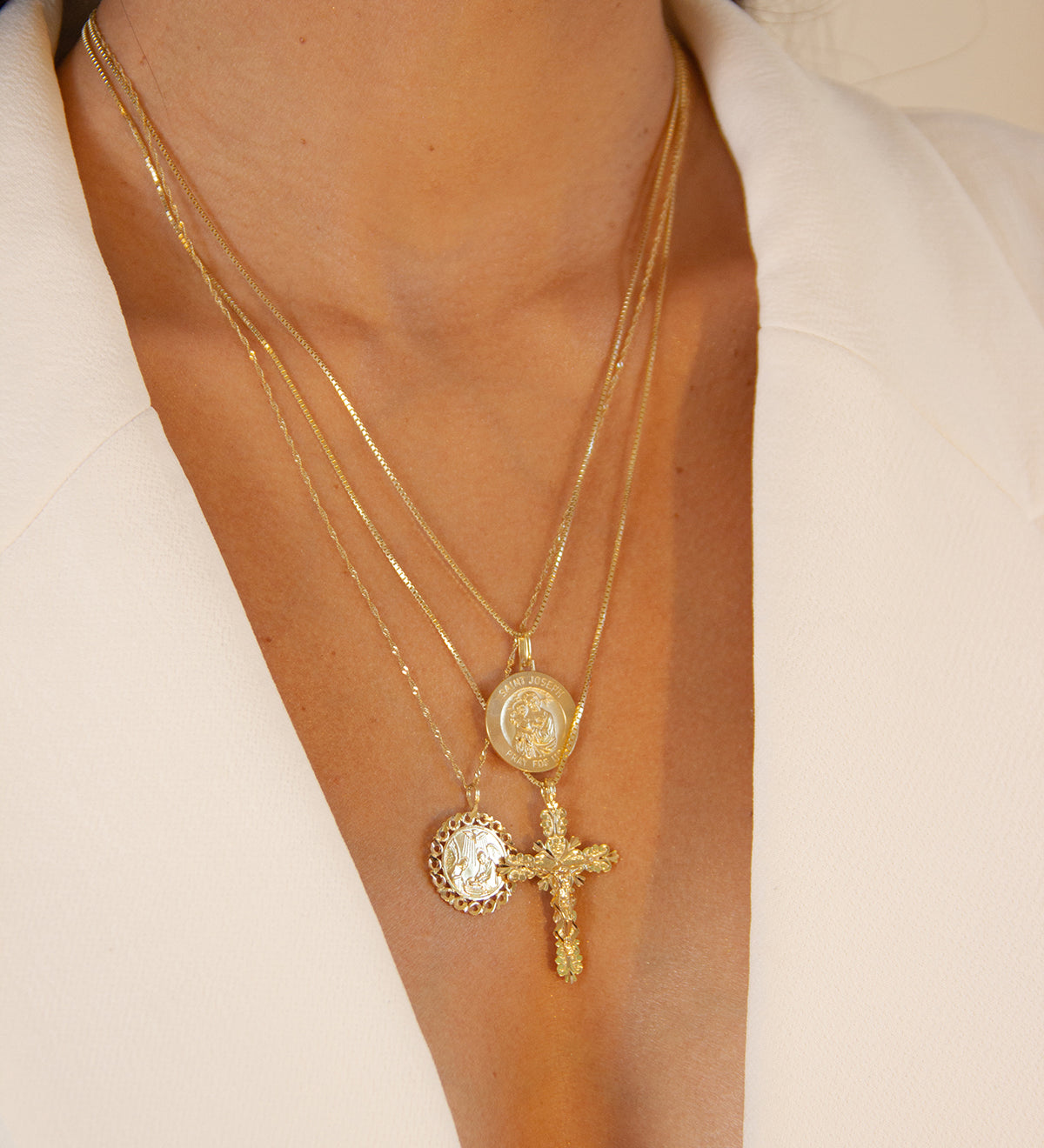 alliciante 14k gold necklaces stack