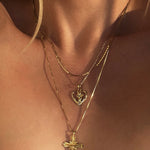alliciante 14k gold angel heart necklace