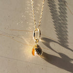 alliciante 14k gold pearl in sea shell pendant necklace