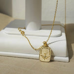 alliciante 14k gold mini santo dove reversible cross pendant necklace