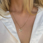 alliciante 14k gold butterfly pendant necklace