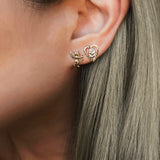 Rosy Heart Studs