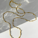 14K gold sunburst singapore chain