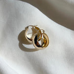 alliciante 14k gold dome hoops earrings huggies chunky