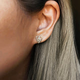 Rosy Heart Studs