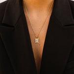 alliciante 14k gold the framed initial pendant necklace