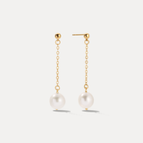 Pearl And Chain Drop Earrings