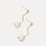 Pearl And Chain Drop Earrings