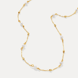 Pearl & Bead Station Necklace