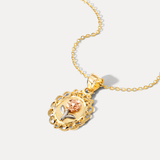 Flower Portrait Necklace