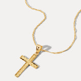 Diamond Cut Cross Pendant