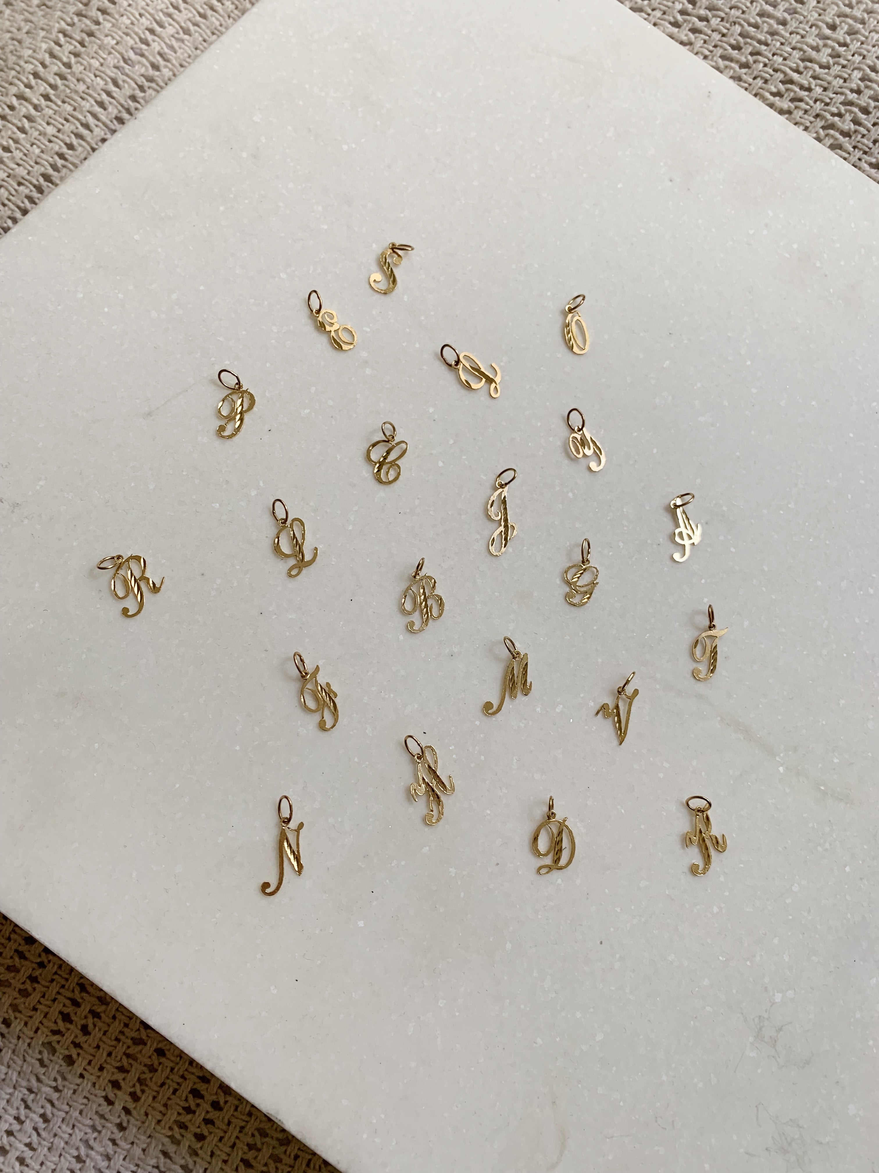 alliciante 14k gold initial letter monogram pendants