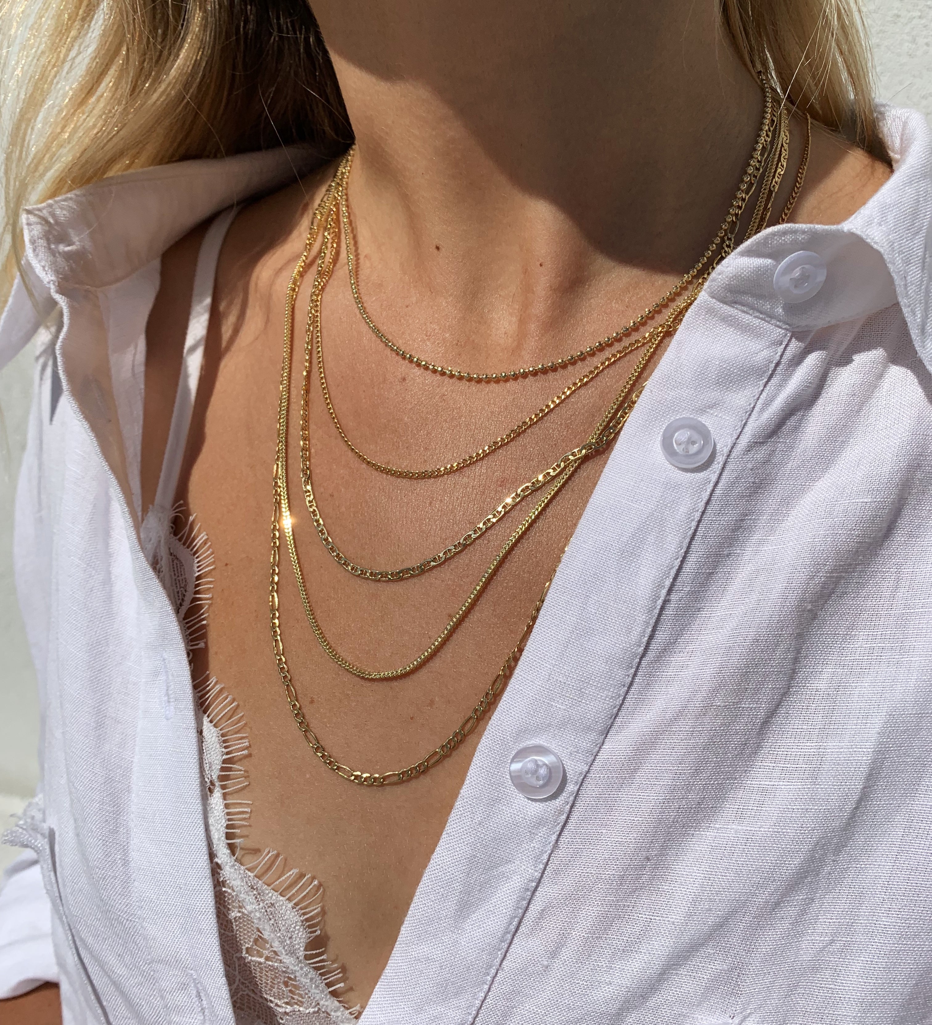 alliciante 14k gold chains stack