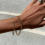 alliciante 14k gold the cuban chain bracelets stack with signet ring