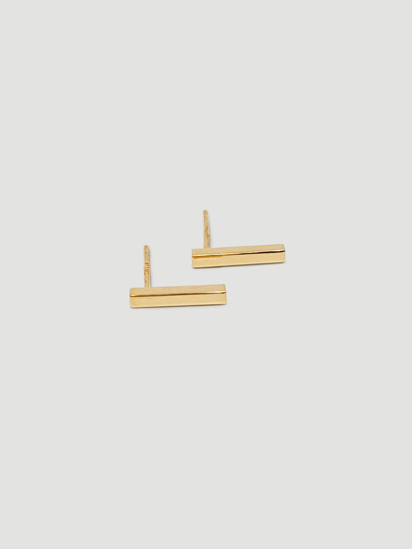 alliciante 14k gold bar studs earrings