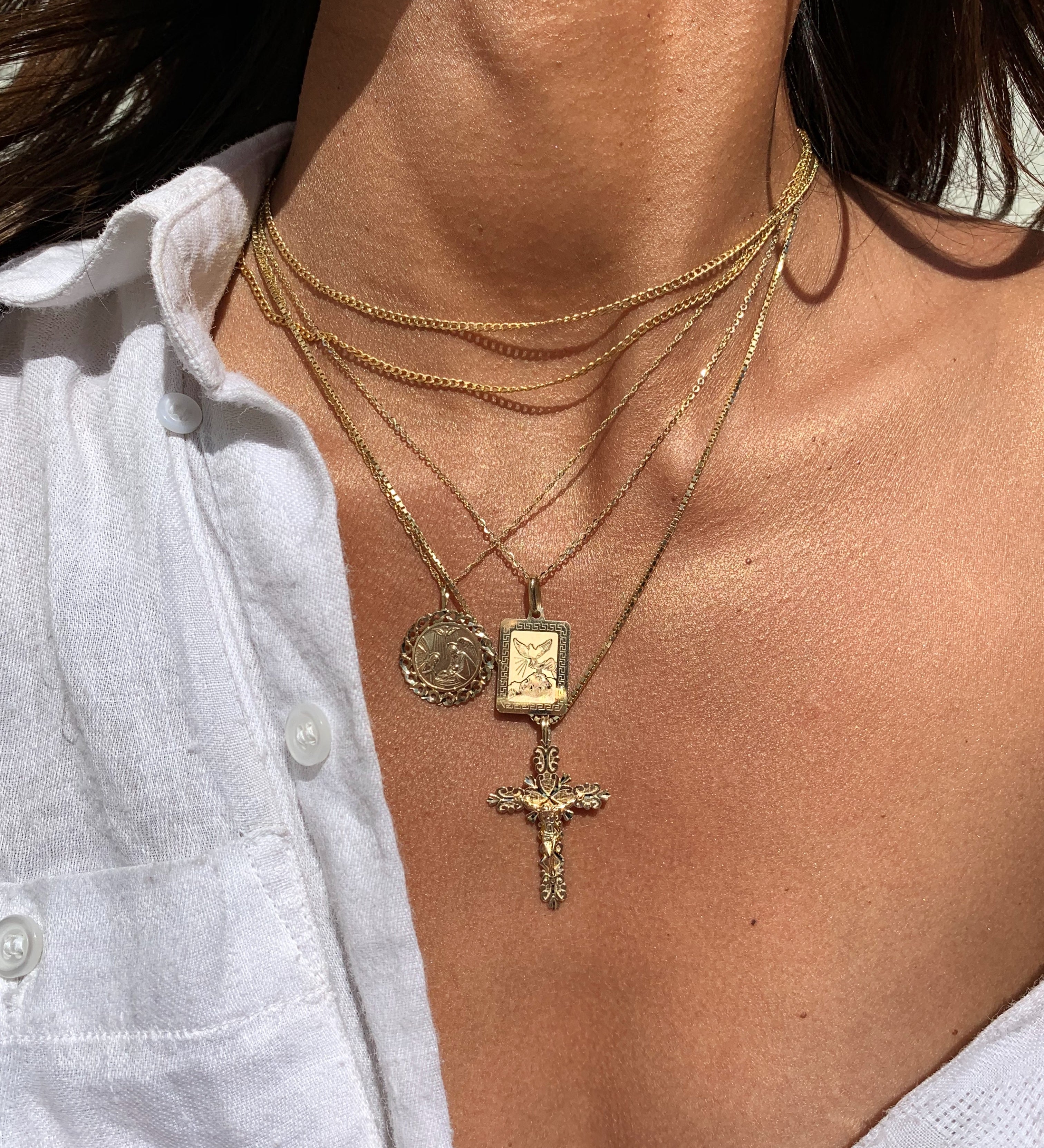alliciante 14k gold necklaces stack