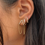 alliciante 14k gold cubic zirconia baguette huggies hoop earrings stack
