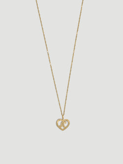 alliciante 14k gold initially in love letter heart pendant necklace