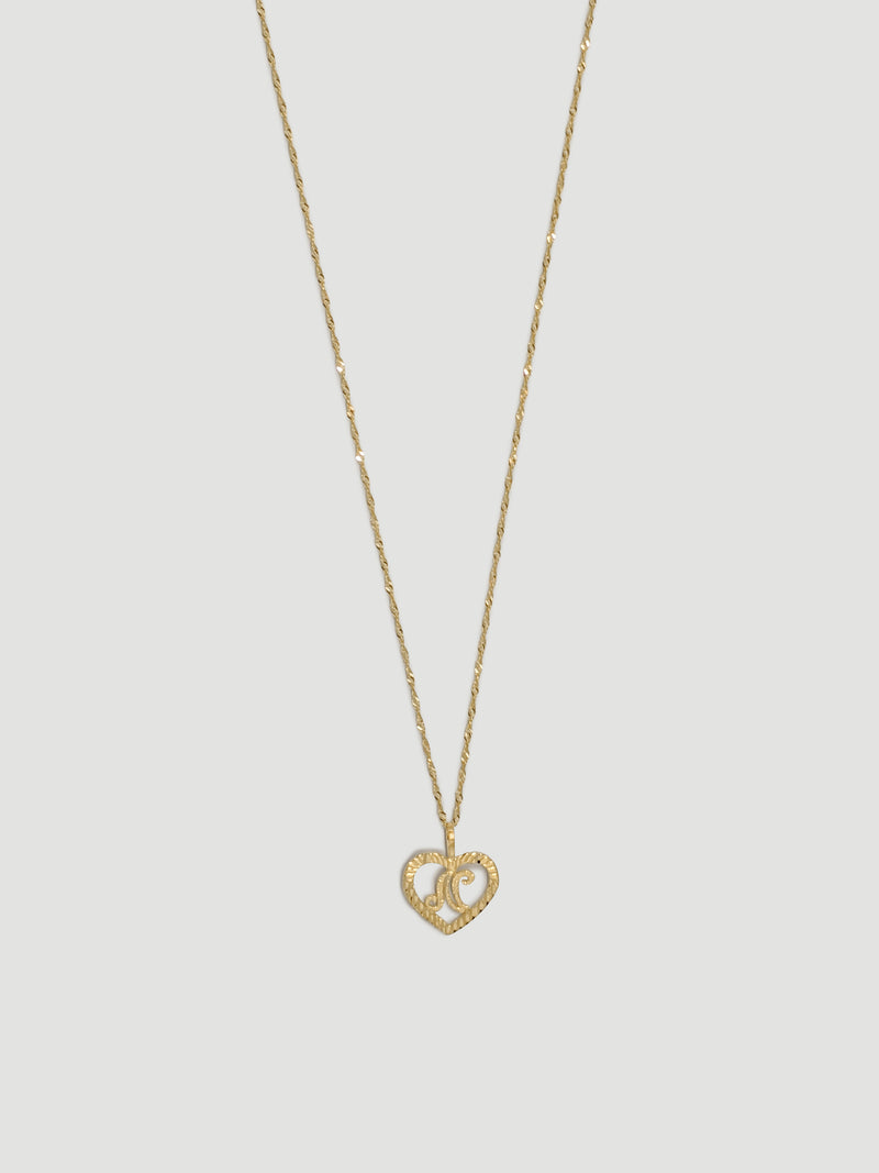 alliciante 14k gold initially in love letter heart pendant necklace